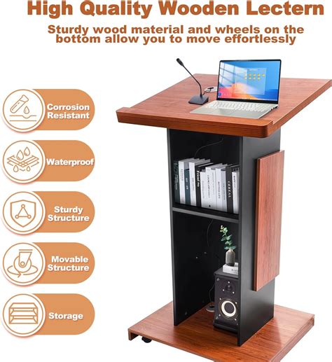 Vakiorn 47Portable Wooden Podium, Wood Speaking Lectern India | Ubuy