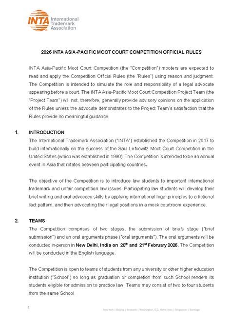 2026 INTA Moot Court Competition Official Rules and Guidelines - Studocu