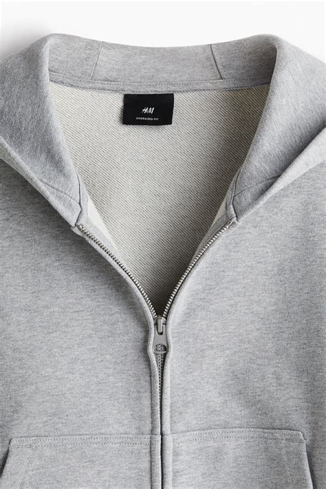Oversized-Fit Hooded Jacket - Gray melange - Men | H&M PH