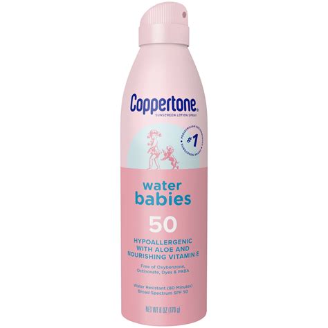 Coppertone WaterBabies Kids Sunblock Spray, SPF 50, Water Resistant ...