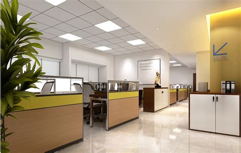 1200平方大型办公室装修设计案例效果图_岚禾办公空间设计
