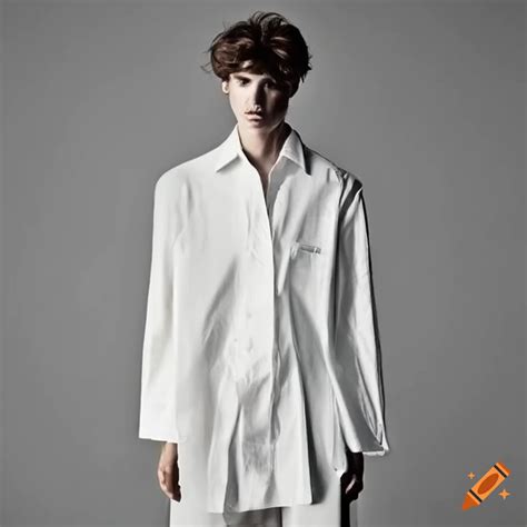 Loose men’s white shirt on Craiyon