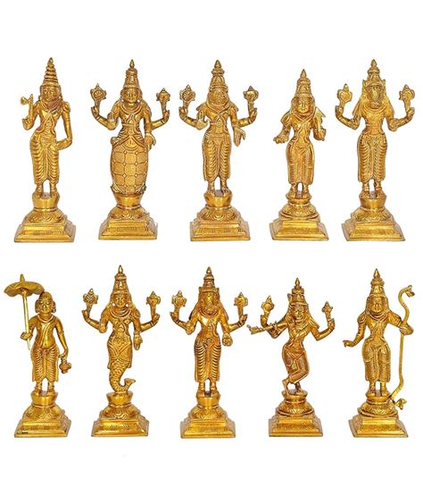 Dasavatharam of Lord Vishnu Statues Ten Incarnations Avatars Idol Murt ...