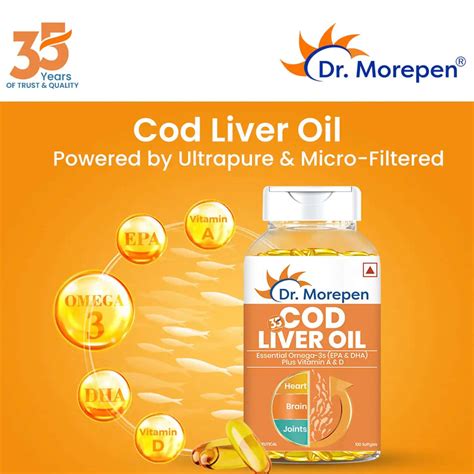 Buy DR. MOREPEN COD LIVER OIL CAPSULES WITH NATURAL OMEGA 3,VITAMIN A ...