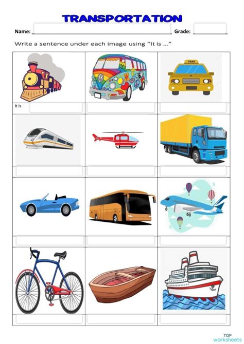 Transportation Vehicles Worksheet 的图像结果