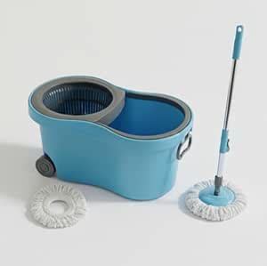 360 Degree Spin Mop Bucket Set with Microfiber Mop Head, Blue Cleaning ...