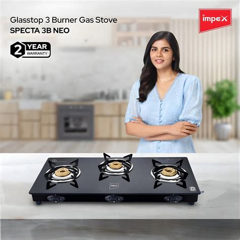Impex SPECTA 3B NEO-FG1511 3 Burner Glass Top Gas Stove – Black – Chera ...