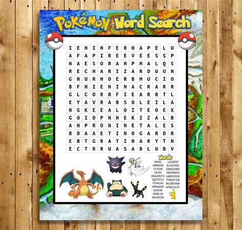 Pokemon Word Search Printable - Educational Printable Activities