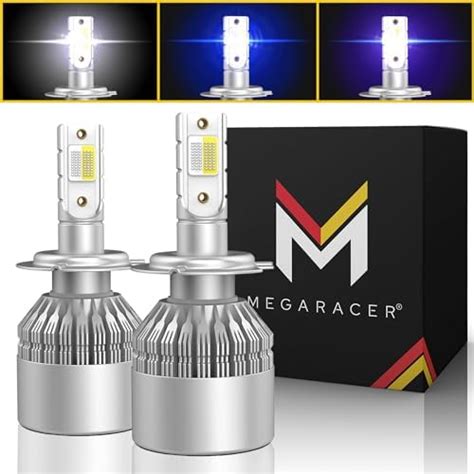 Mega Racer 3 Colors In One H7 LED Headlight Bulb 6000K 8000K 10000K 80W ...