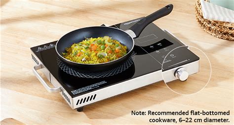 Buy Amazon Basics 2200W Infrared Cooktop | 4 Pre-Set Cooking Menus ...