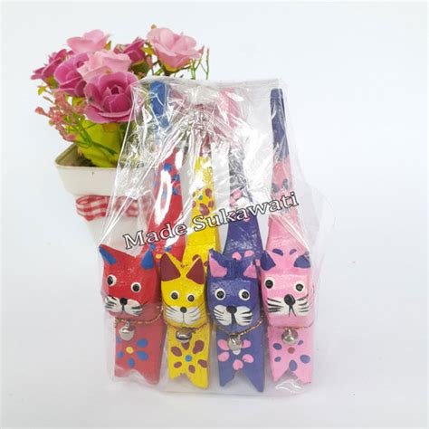 Jual 1 set Patung kucing mini isi 4pcs kerajinan kayu - Lukis Jelly ...