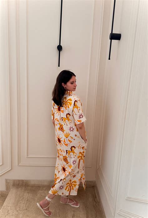 Honeydew Kaftan In Athena Print – Happï Space