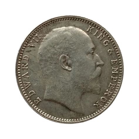 Edward 7th King - 1 Rupee Silver Coin