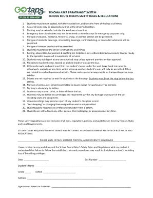 Fillable Online TEXOMA AREA PARATRANSIT SYSTEM SCHOOL ROUTE RIDERS ...