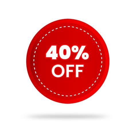 40 percent discount sticker price tag design. product emblem with ...