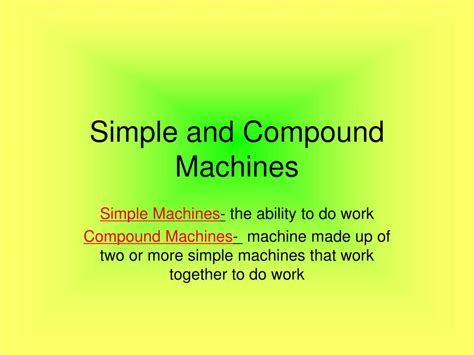 Image result for Simple Machine vs Compound Machine