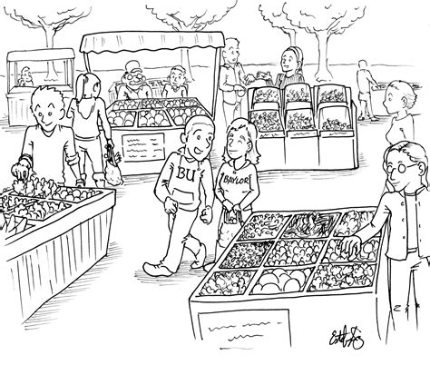 Flea Market - Free Coloring Pages