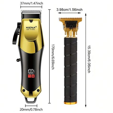 HIENA Men's Professional Haircut And Trimming Kit, Cordless Electric ...