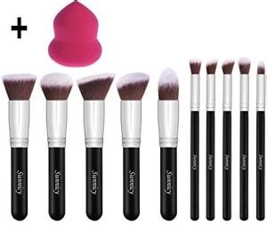 Sunnicy Makeup Brushes Beauty Sponge Blender 10 Pcs Kabuki Powder ...