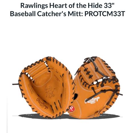 Used Right Hand Throw Rawlings Heart of the hide Catcher's Glove 33" | SidelineSwap | Buy and ...