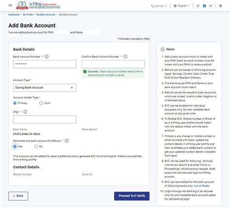 My Bank Account User Manual | Income Tax Department