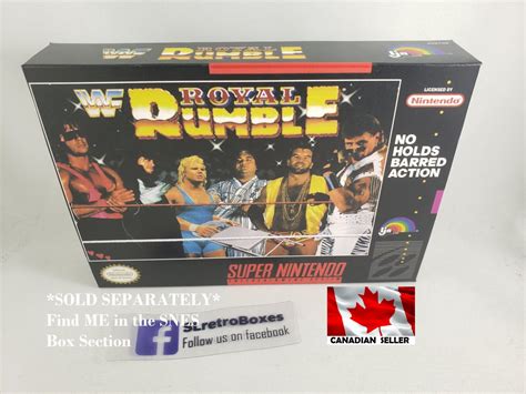 WWF ROYAL RUMBLE - SNES, Super Nintendo Custom replica Box optional w ...
