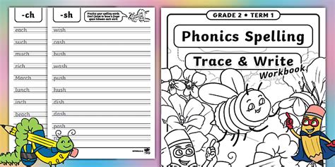 Grade 2 Term 1 Phonics Spelling Trace and Write Booklet