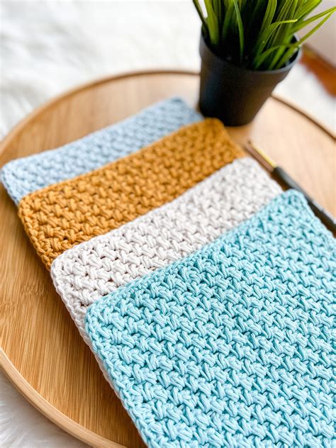 crochet washcloth size
