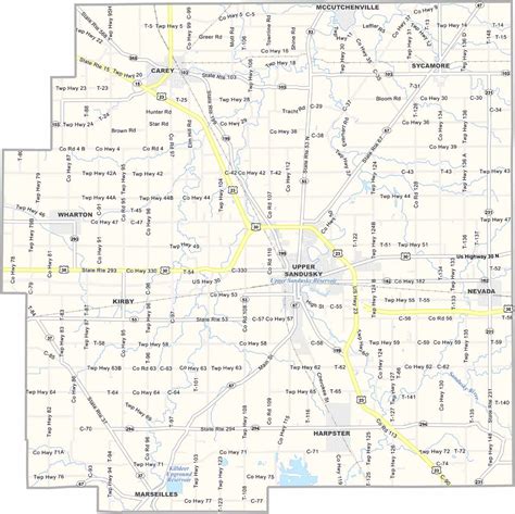 Wyandot County Map, Ohio - US County Maps