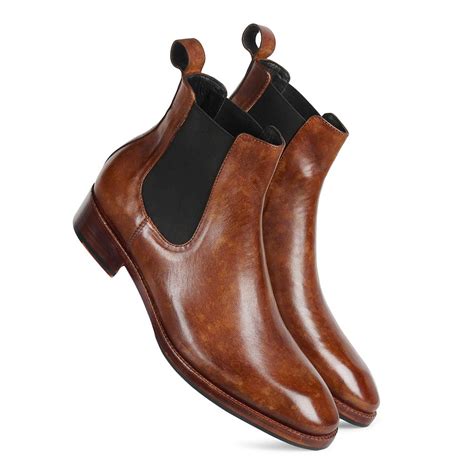 Tan Mirror Glossed Marble Patina Chelsea Boots – FELLMONGER