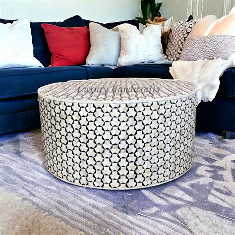 Emma Bone Inlay Targua Center Table Black – Luxury Handicrafts