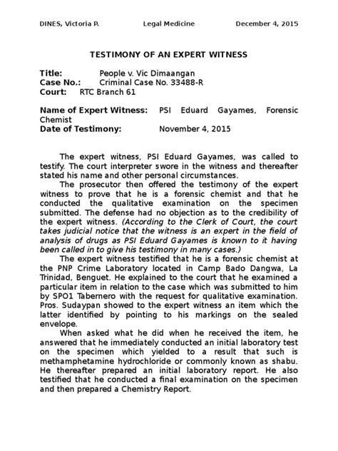 Image result for Expert Testimony Examples