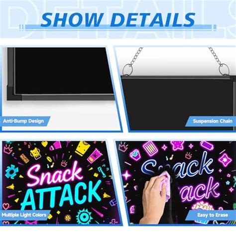 Buy Hosim LED Message Writing Board, 28” x 20" Illuminated Erasable ...