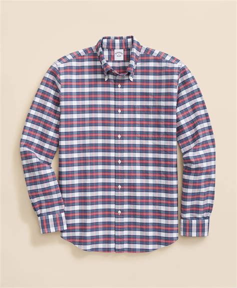Mens Red Plaid Shirts | Brooks Brothers