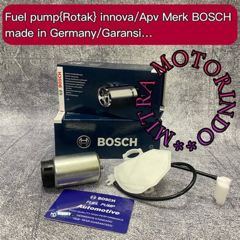 Jual Fuel Pump Rotak Innova/Apv Merk BOSCH Made In Germany/Garansi ...