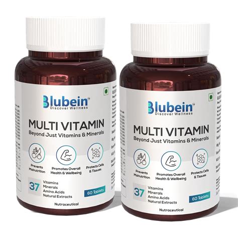 Blubein Multivitamin Tablet With 37 Vital Ingredients For Men & Women ...
