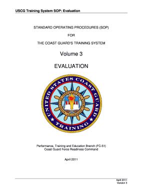 Fillable Online uscg Training System SOP XX: Evaluation - U.S. Coast ...