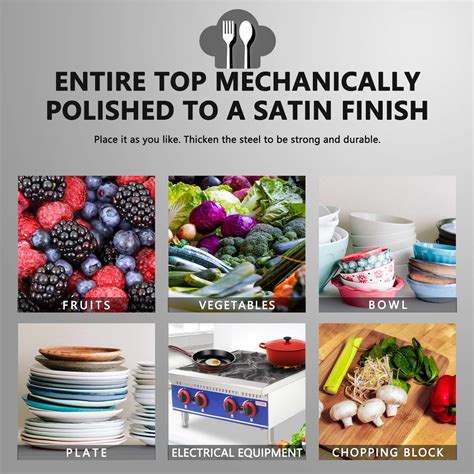 Commercial Kitchen Prep & Work Table, KITMA Stainless Steel Food Prep ...