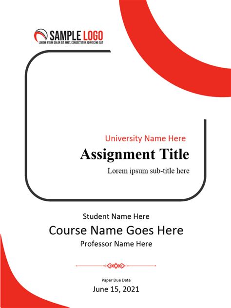 Assignment Cover Page Sample 的图像结果