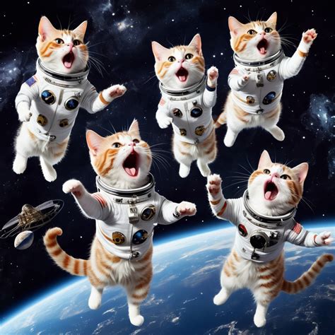 Cats Singing in Space | Stable Diffusion Online