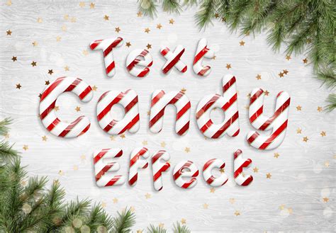 Premium PSD | Candy cane text effect mockup
