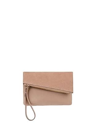 Accessorize London FOLD Over Leather Pouch (Nude) : Amazon.in: Bags ...