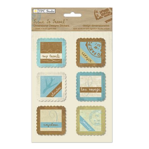 Time To Travel Dimensional Designs Stickers 4-1/2-Inch by 6-Inch Sheet ...