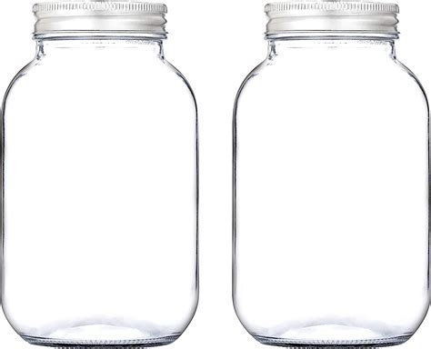 Apexstone 32 Oz Mason Jar Set with Regular Mouth Lids - Set of 2 in ...