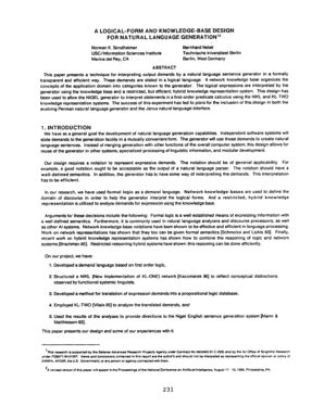 Fillable Online aclweb A LOGICAL-FORM AND KNOWLEDGE-BASE DESIGN FOR ...