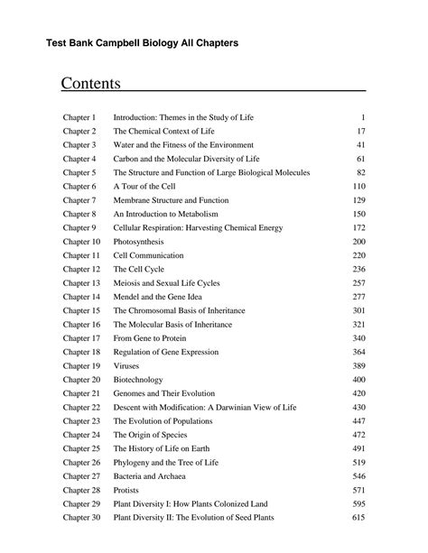 SOLUTION: Test bank for campbell biology 12th edition - Studypool