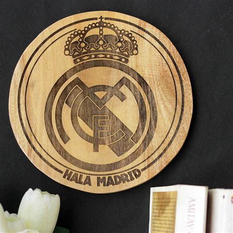 Sports Club Logo Engraved Wooden Poster | Personalized Football Club ...