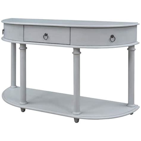 Buy 48 in. Gray Wash Half Moon MDF Lamination Venner Console Table ...