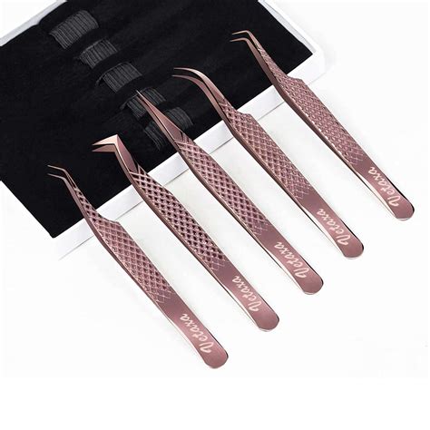 Silver Tweezers Set of 4 Pieces - Eyelash Tweezers - Eyelash Extension ...