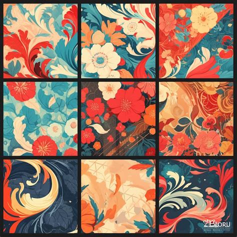 Thai silk print patterns with vibrant colors | Premium AI-generated vector